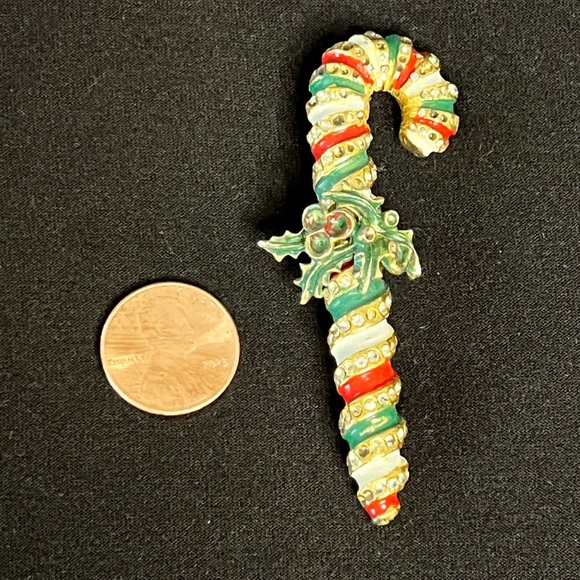 Vintage Christmas Candy Cane Brooch - Picture 2 of 7